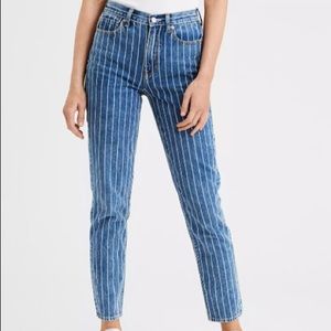 American Eagle Stripe Mom Jeans